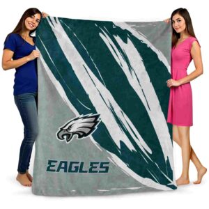 philadelphia eagles brushstrokes green white blanket fashion forward