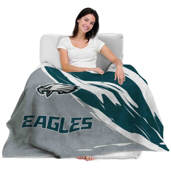 philadelphia eagles brushstrokes green white blanket latest model