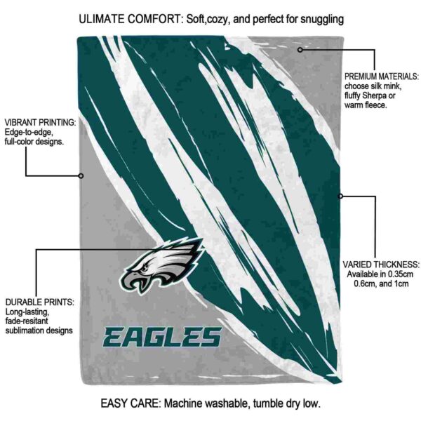 philadelphia eagles brushstrokes green white blanket new arrival