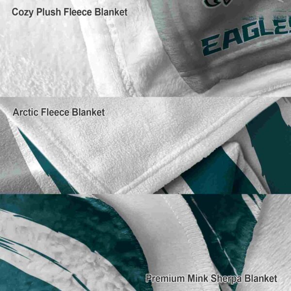 philadelphia eagles brushstrokes green white blanket premium grade