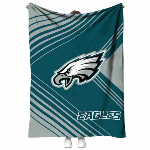 philadelphia eagles diagonal stripes green blanket best selling