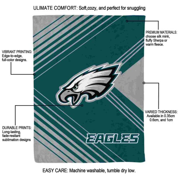 philadelphia eagles diagonal stripes green blanket new arrival