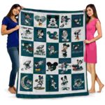 philadelphia eagles mickey minnie green white blanket best selling