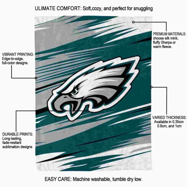 philadelphia eagles paint streaks green white blanket new arrival