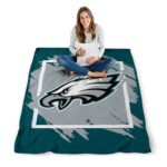 philadelphia eagles splatter effect green blanket high quality