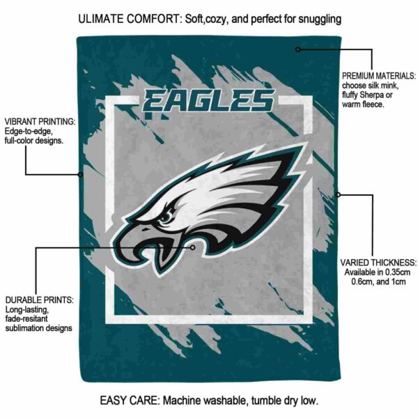 philadelphia eagles splatter effect green blanket new arrival