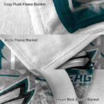 philadelphia eagles splatter effect green blanket premium grade