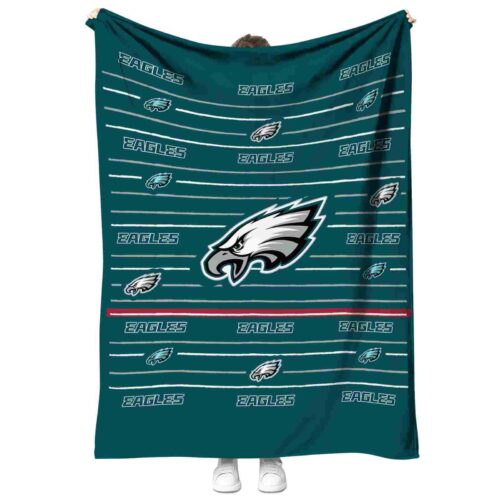 philadelphia eagles striped pattern green blanket best selling