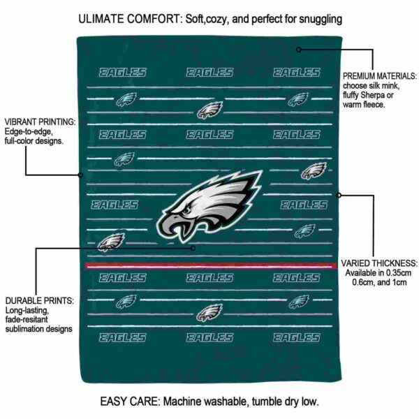 philadelphia eagles striped pattern green blanket new arrival