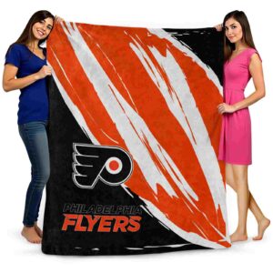 philadelphia flyers brushstrokes orange white blanket fashion forward