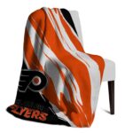 philadelphia flyers brushstrokes orange white blanket best selling