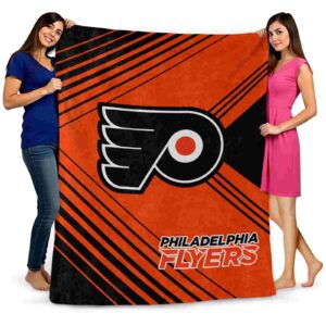philadelphia flyers diagonal stripes orange blanket fashion forward