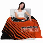 philadelphia flyers diagonal stripes orange blanket latest model