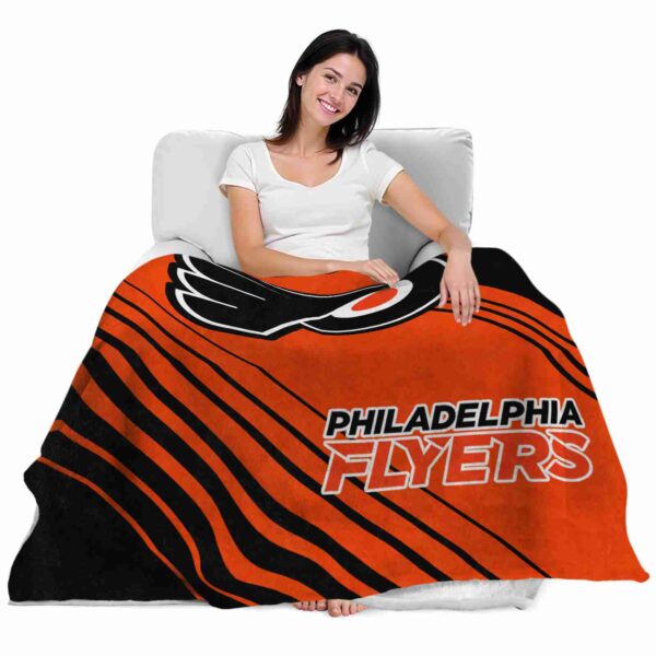 philadelphia flyers diagonal stripes orange blanket latest model