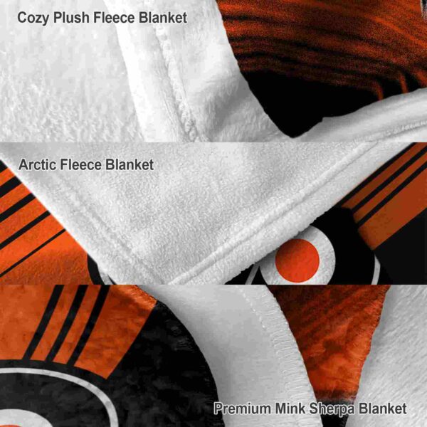 philadelphia flyers diagonal stripes orange blanket premium grade