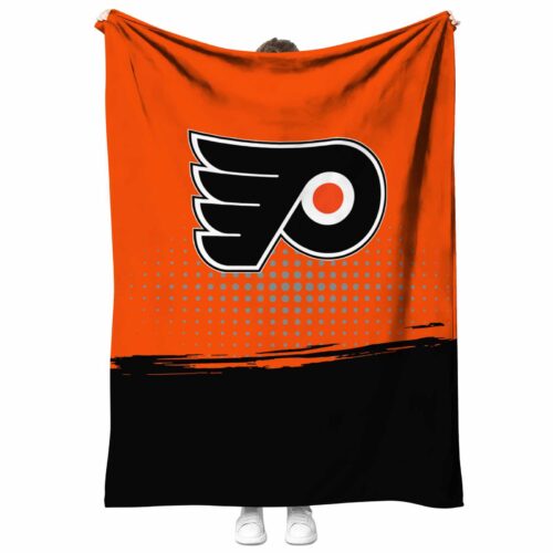 philadelphia flyers gradient dots orange blanket best selling