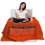 philadelphia flyers grunge texture orange blanket best selling