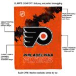 philadelphia flyers grunge texture orange blanket best selling