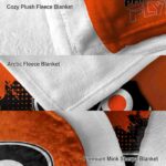 philadelphia flyers grunge texture orange blanket best selling