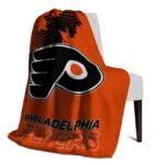philadelphia flyers grunge texture orange blanket best selling