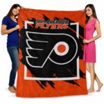 philadelphia flyers splatter effect orange blanket best selling