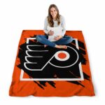 philadelphia flyers splatter effect orange blanket best selling