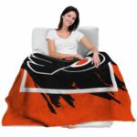 philadelphia flyers splatter effect orange blanket best selling