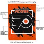 philadelphia flyers splatter effect orange blanket best selling