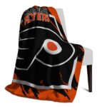 philadelphia flyers splatter effect orange blanket best selling