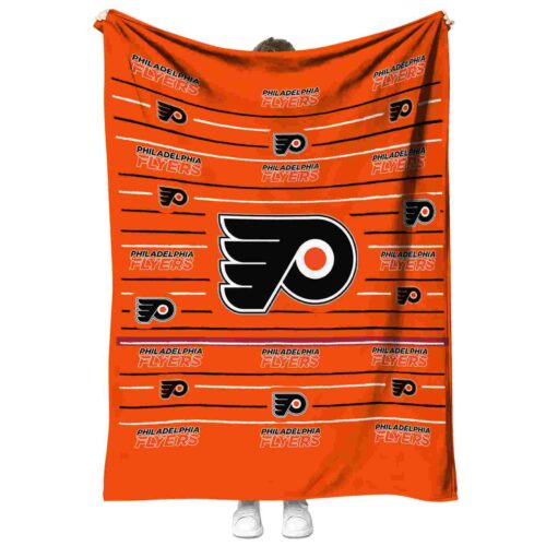 philadelphia flyers striped pattern orange blanket best selling