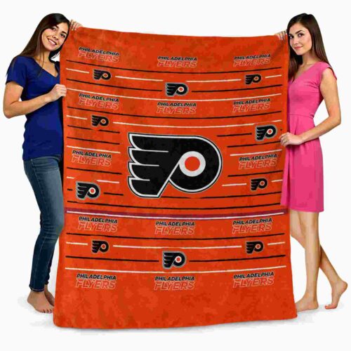 philadelphia flyers striped pattern orange blanket fashion forward