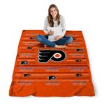 philadelphia flyers striped pattern orange blanket best selling