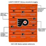 philadelphia flyers striped pattern orange blanket best selling
