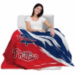 philadelphia phillies brushstrokes blue white blanket latest model