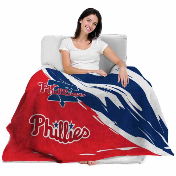 philadelphia phillies brushstrokes blue white blanket latest model