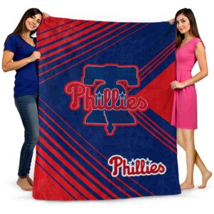 philadelphia phillies diagonal stripes blue blanket fashion forward