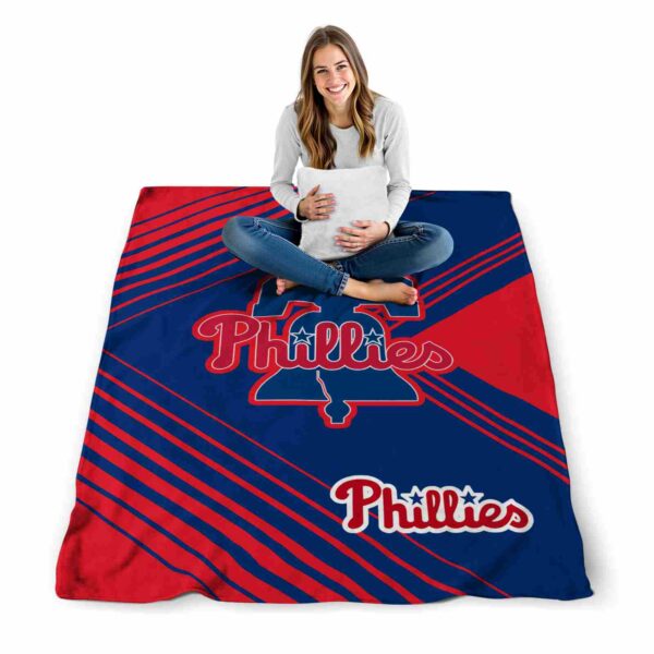 philadelphia phillies diagonal stripes blue blanket high quality