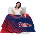 philadelphia phillies diagonal stripes blue blanket latest model