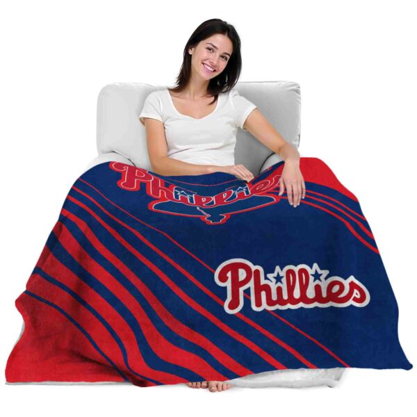 philadelphia phillies diagonal stripes blue blanket latest model
