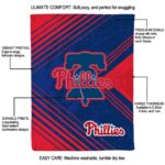 philadelphia phillies diagonal stripes blue blanket new arrival