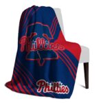 philadelphia phillies diagonal stripes blue blanket top rated