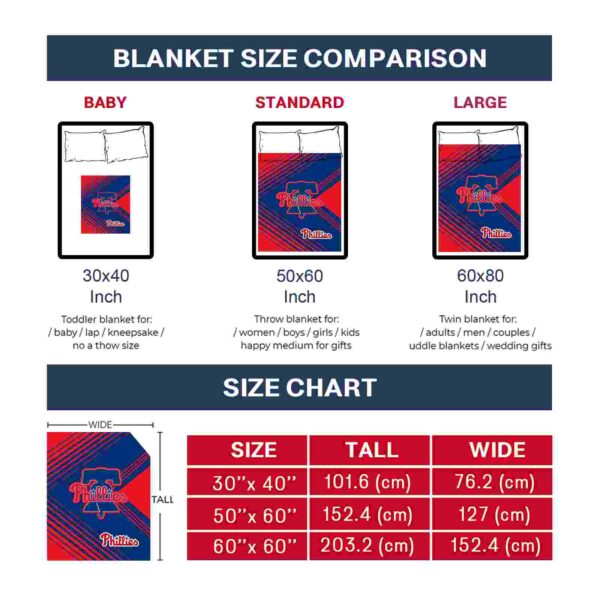 philadelphia phillies diagonal stripes blue blanket trendy
