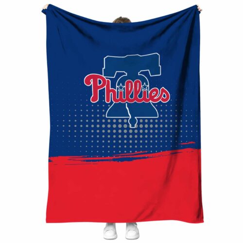 philadelphia phillies gradient dots blue blanket best selling