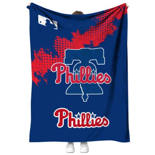 philadelphia phillies grunge texture blue blanket best selling