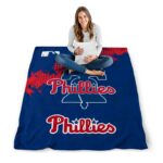 philadelphia phillies grunge texture blue blanket high quality