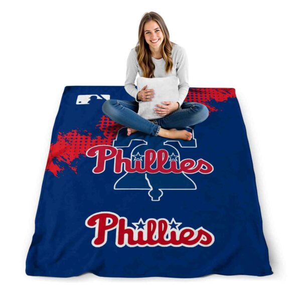 philadelphia phillies grunge texture blue blanket high quality