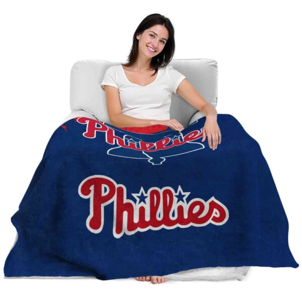 philadelphia phillies grunge texture blue blanket latest model