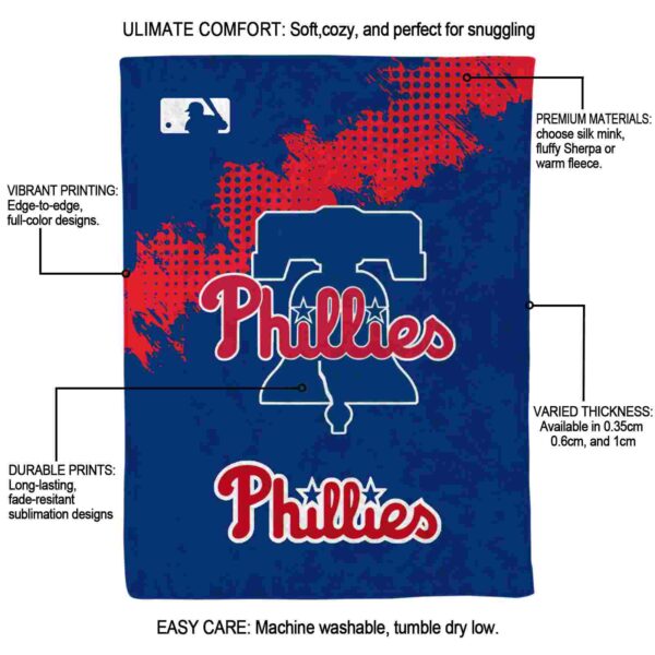 philadelphia phillies grunge texture blue blanket new arrival
