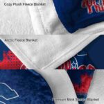philadelphia phillies grunge texture blue blanket premium grade