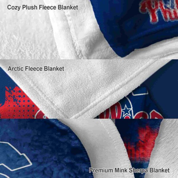philadelphia phillies grunge texture blue blanket premium grade